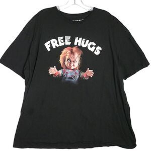 Original Child's Play Mens Size 3XL CHUCKY FREE HUGS Black T-Shirt Licensed
